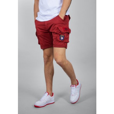 Alpha Industries kraťasy CREW short PATCH RBF red