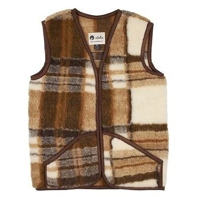 Vlnka vlněná vesta Merino káro – Zboží Dáma