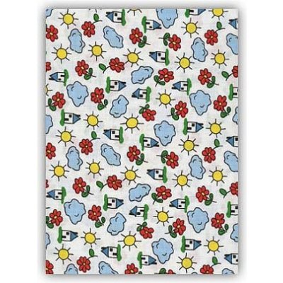 Nažehlovací záplaty s potiskem velké - domečky - sáček – Sleviste.cz