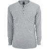 Pánské Tričko Urban Classics Basic Henley L/S Tee grey