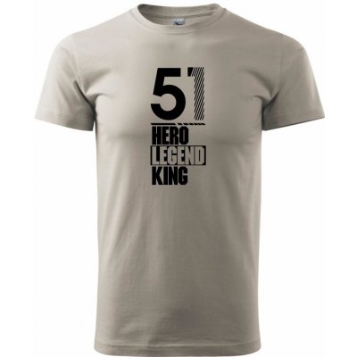 Hero Legend King x Queen 1951 klasické pánské triko Ledově šedá