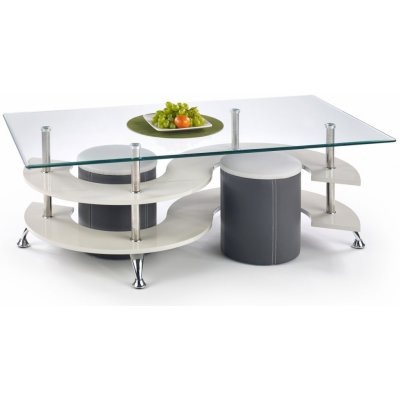 Halmar Linah s taburety bílý, šedý – Hledejceny.cz