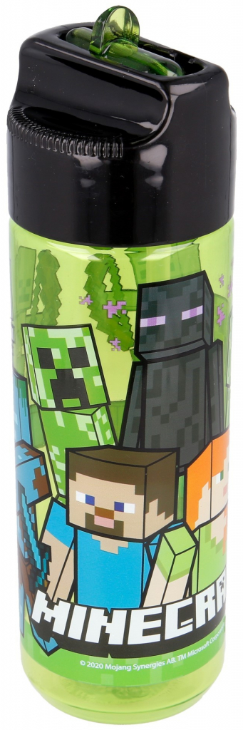 Stor Plastová láhev s výsuvnou brčkem MINECRAFT Tritan 540 ml