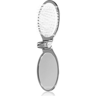Janeke Chromium Line Folding Hair-Brush with Mirror hřeben na vlasy se zrcátkem 9,5 x 5,5 x 3,5 cm – Zboží Mobilmania