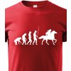Dětské tričko dětské tričko Evoluce jezdkyně, červená