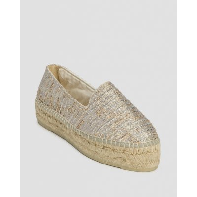 Manebi Double Sole Lurex Cotton Blend Monaco Espadrilles Ve Zlaté – Zboží Dáma