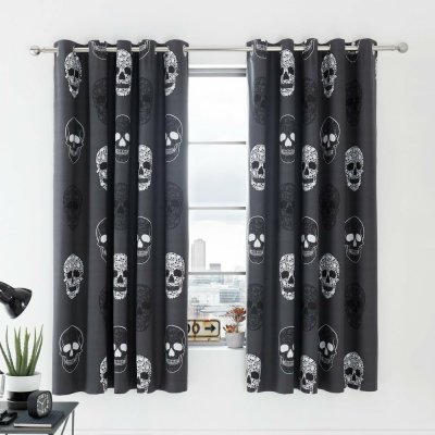 Catherine Lansfield Skulls dětský závěs šedá/tmavá – Hledejceny.cz