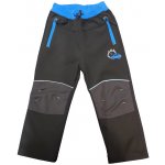 Kugo K1207 Softshellové kalhoty s fleecem černá + modrá – Zboží Mobilmania