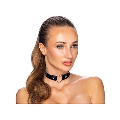 Cotteli Choker with a Heart Black, matný obojek se srdcem – Zboží Dáma