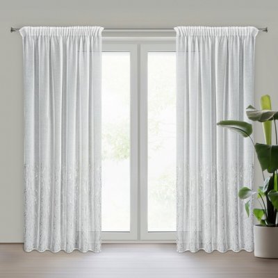 EUROFIRANY ZÁCLONA NA PÁSCE MELIA 140X270 CM BÍLÁ – Zboží Mobilmania