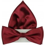 Quentino pánský lesklý s kapesníčkem PMSK11L vínově červený – Zboží Dáma