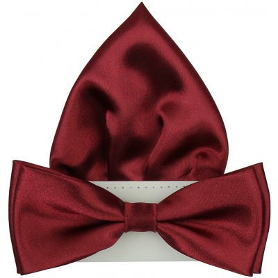 Quentino pánský lesklý s kapesníčkem PMSK11L vínově červený – Zboží Dáma