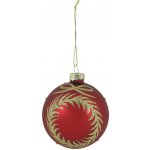 Červená skleněná vánoční ozdoba s girlandou Chic Bauble – Ø 8 cm - Chic Antique – Hledejceny.cz