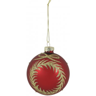 Červená skleněná vánoční ozdoba s girlandou Chic Bauble – Ø 8 cm - Chic Antique – Hledejceny.cz