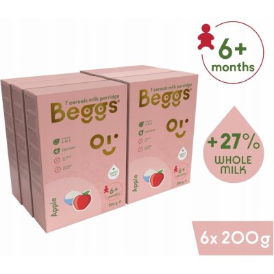 Beggs Mléčná 7zrnná kaše jablečná 200 g – Zboží Dáma
