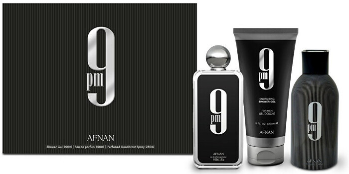 Afnan 9PM Dárková sada pánská EDP 100 ml, sprchový gel 200 ml a deospray 250 ml