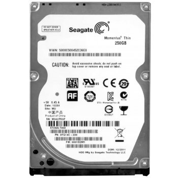 Seagate Momentus Thin 250GB, 5400rpm, SATAII, 16MB, ST250LT003