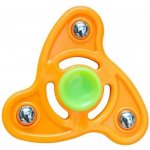 Fidget Spinner trojramenný antistresový spinner s kovovými závažími oranžovo zelený – Sleviste.cz
