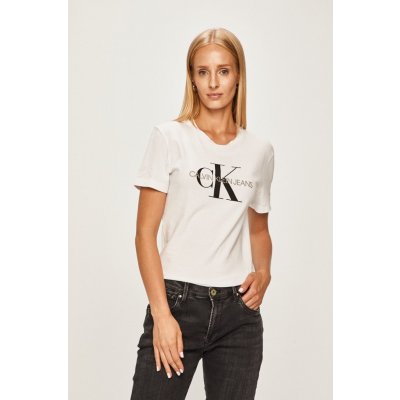 Calvin Klein Jeans CORE MONOGRAM LOGO REG FIT Bílá – Zboží Mobilmania