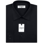AMJ pánská jednobarevná košile dlouhý rukáv prodloužená délka JDP017 černá