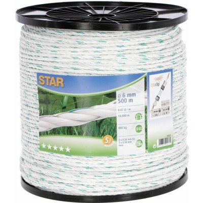 Lanko pro elektrický ohradník STAR 500m 6mm bílá zelená – Hledejceny.cz