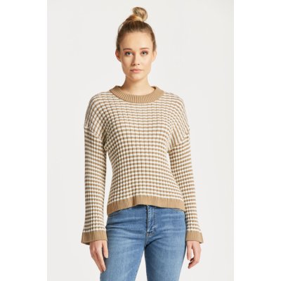 Gant svetr STRIPE COTTON RIB C NECK zelená – Zboží Mobilmania