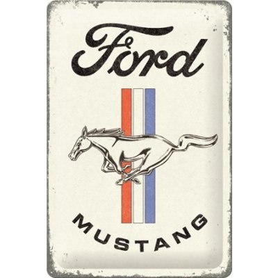 Postershop Plechová cedule: Ford Mustang (Horse & Stripes) - 20x30 cm