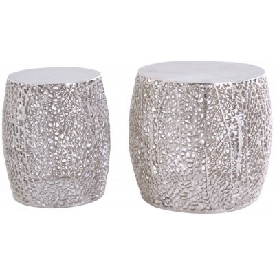 Interior DE Set 2 ks LEAF 40 cm stříbrný KS43226 – Zboží Mobilmania