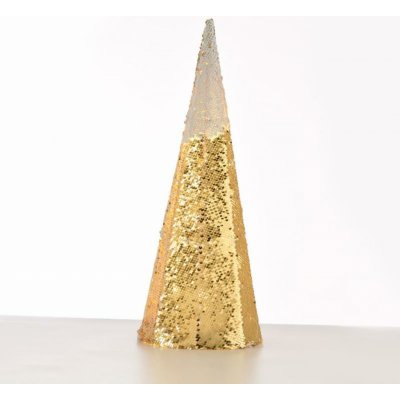ACA Lighting šampaň zlatá + bílá dekorační kuželový strom 20 WW LED na baterie 3xAA IP20 pr.20,5x60cm X1124118 – Zbozi.Blesk.cz