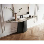 Delife Edge polygonální 180×50 cm keramika Patagonia leštěná Livos kov černá – Zboží Mobilmania