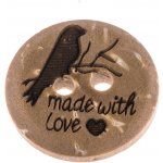 Knoflík 15 mm ptáček kokos – Hledejceny.cz