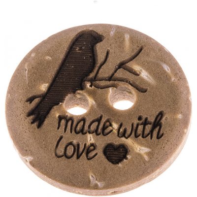 Knoflík 15 mm ptáček kokos – Hledejceny.cz