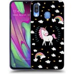 Pouzdro Picasee silikonové Samsung Galaxy A40 A405F - Unicorn star heaven černé – Zbozi.Blesk.cz