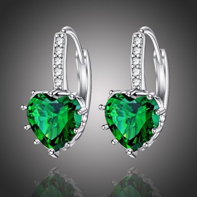 Sisi Jewelry Swarovski Elements Elizabeth Smaragd srdíčko E1141 Zelená
