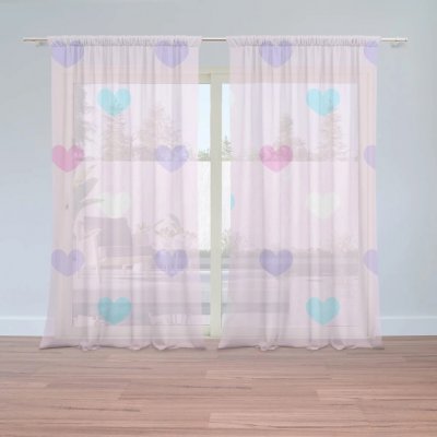 Sablio Záclony Srdce vedle srdce: 2ks 150x250cm – Hledejceny.cz