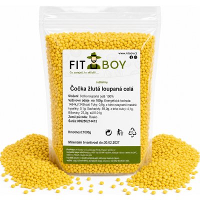 Fitboy Čočka žlutá loupaná celá 1 kg – Hledejceny.cz