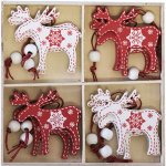 DECOLED Dřevěný sob 5x6 cm červený a bílý 12ks bal. – Zboží Dáma