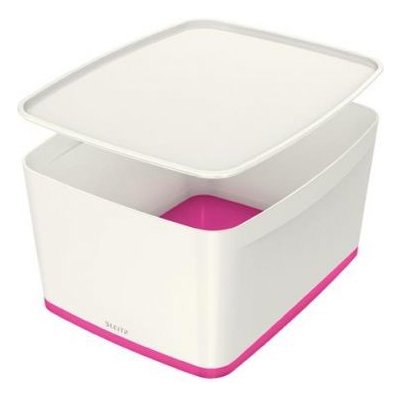 Leitz MyBox s víkem velikost L bílá/růžová 52161023 – Zboží Mobilmania