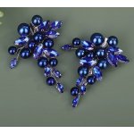 B-TOP Sada 2 ks spon/ klipů do vlasů s barevnými krystaly a perlami Druh barvy: Červená – Zboží Dáma