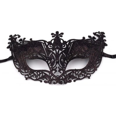 maska škraboška s glitry 5 černá – Zboží Mobilmania
