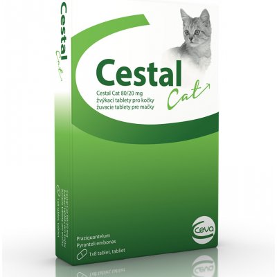 Cestal Cat žvýkací tablety pro kočku 80 / 20mg 8 tbl – Zbozi.Blesk.cz