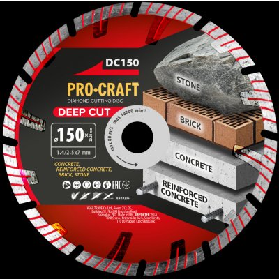 Procraft DC150 Deep Cut - diamantový řezný kotouč – Zboží Dáma