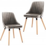 323052 vidaXL Dining Chairs 2 pcs Light Grey Velvet – Sleviste.cz
