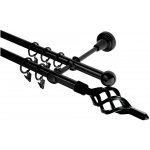 GARNÝŽE-HEBR Garnýž Azur černá dvojitá 150 cm – Sleviste.cz