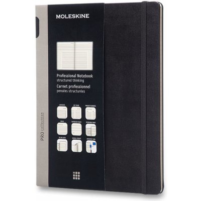 Moleskine Zápisník Professional tvrdé desky XL, černý, číslované strany B5 96 listů