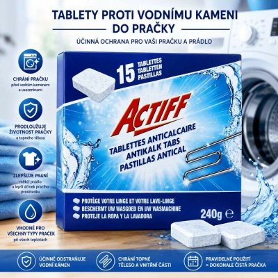 Actiff Antikalk Tabs tablety proti vodnímu kameni do pračky 15 ks 240 g – Hledejceny.cz