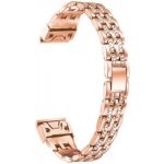 Lige Lesklý kovový řemínek s kamínky rose gold 660965 – Zboží Dáma
