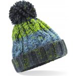 Beechfield dětská čepice s bambulí Corkscrew beanie šedá zelená – Zboží Mobilmania