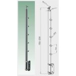 JAP Nerezový sloupek ke kotvení z boku pro nerezový prut, hranatá pata, AISI 304 – Zboží Mobilmania