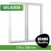 Venkovní dveře SKLADOVÁ-OKNA REHAU Smartline+ 170 x 208 cm Bílá